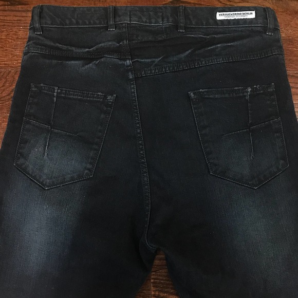 Versuchskind Berlin Jeans Style XOSP Men's Size 33 Handmade Drop Crotch Black - Picture 10 of 13
